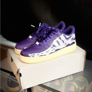 Nike Airforce 1 ‘07 QS. Amiri Purple skeleton. Men size 8